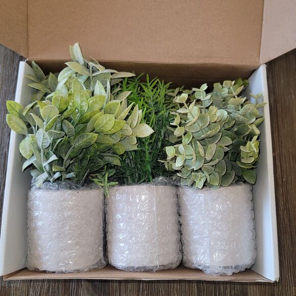 COPY - Set of 3 Small Artificial Potted Plants – Faux Greenery for Home & Offic… - Picture 4 of 4